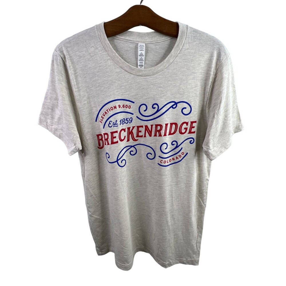 Breckenridge Colorado Size Medium Tshirt Gray Cotton Blend Crewneck NEW